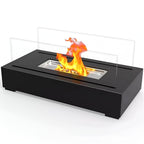 Chimenea de Mesa Rectangular de Bioetanol | Base de Acero Negra