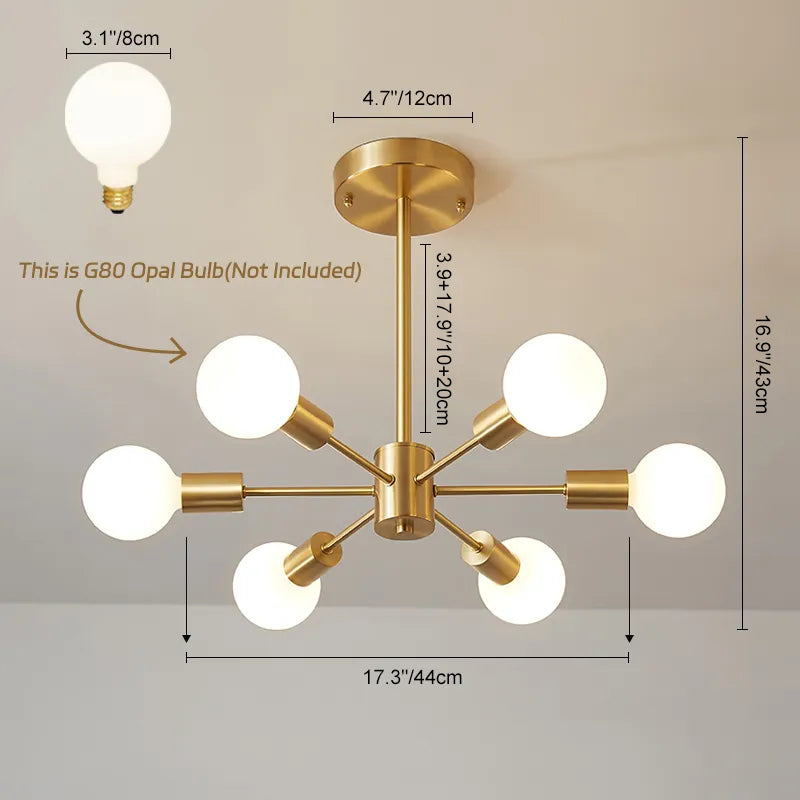 Large Sputnik Candlestick with 6 Lights