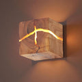 Applique da parete in legno a forma di cubo | Fascino rustico