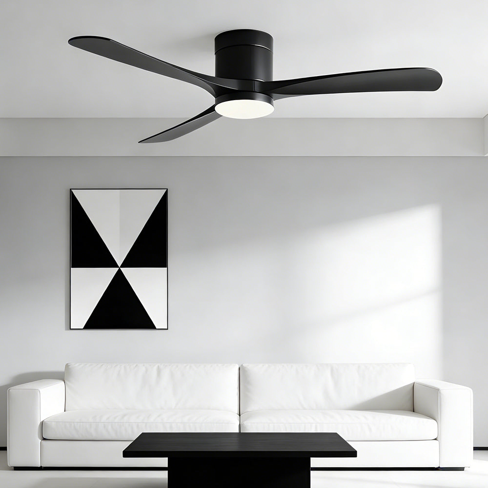 Intelligenter Ventilator mit Acryllicht und eleganter, moderner Helligkeitsregulierung