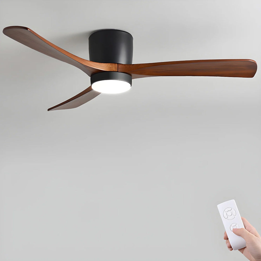 Modern Ceiling Fan with Wooden Lighting