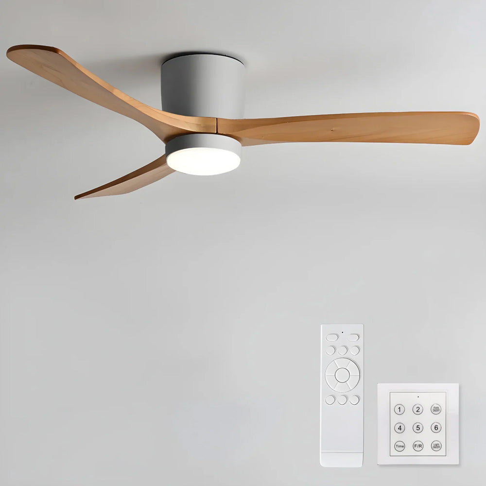 Modern Ceiling Fan with Wooden Lighting