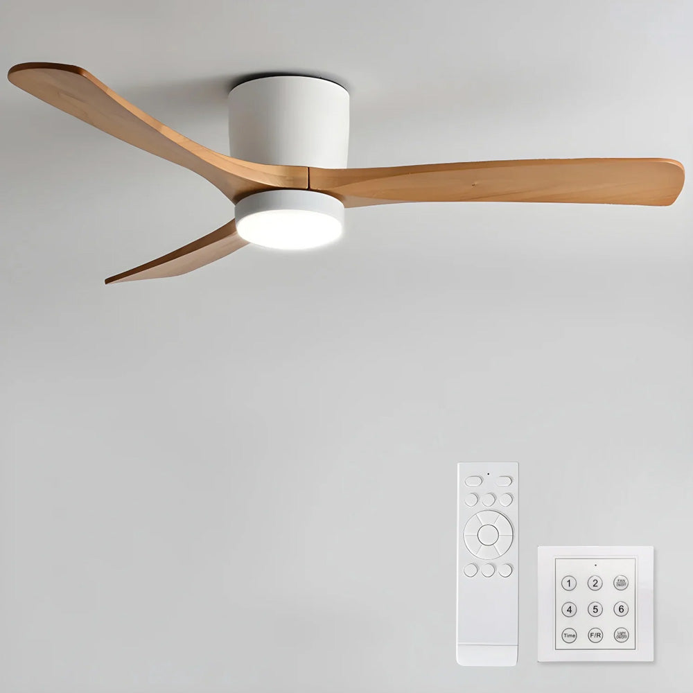 Modern Ceiling Fan with Wooden Lighting