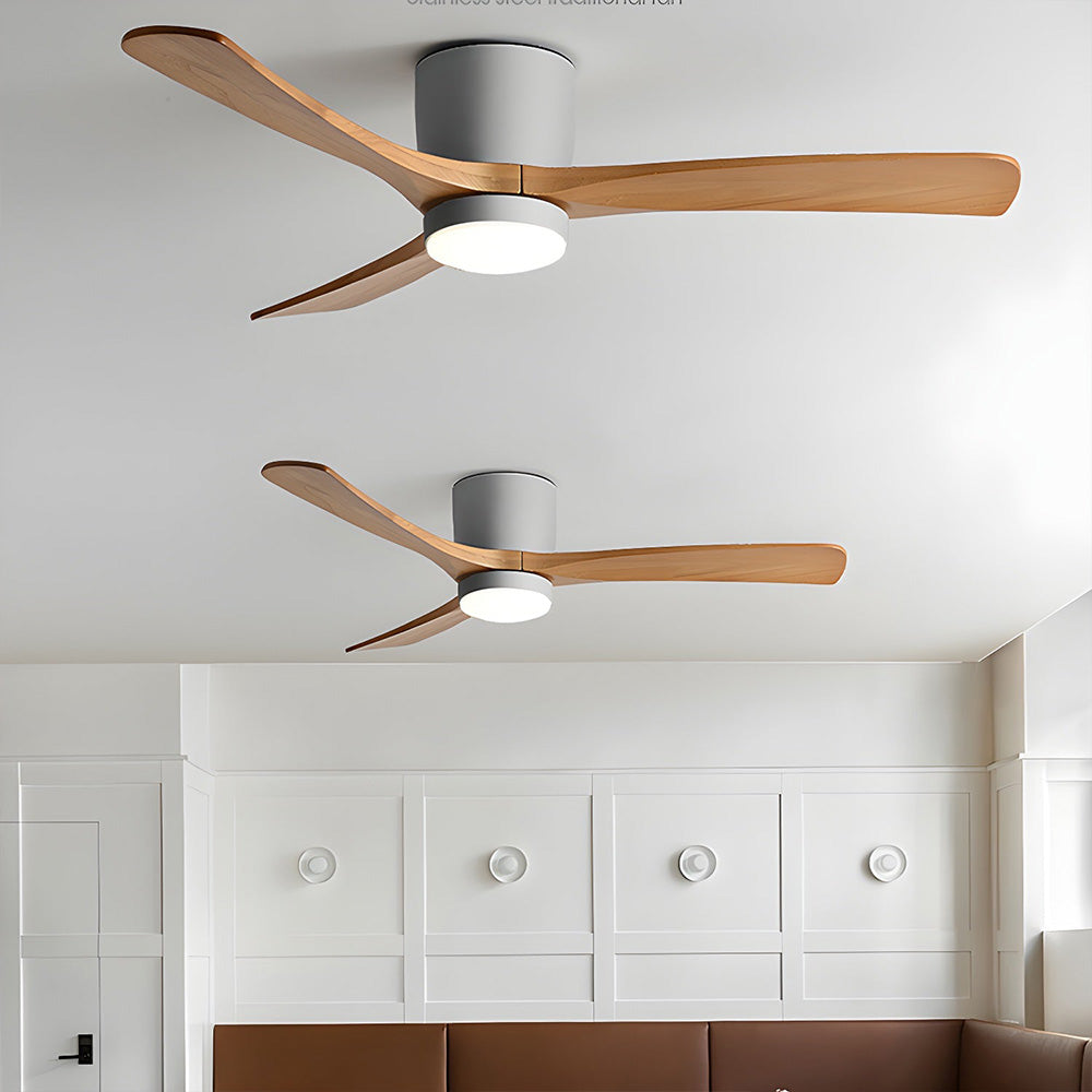 Modern Ceiling Fan with Wooden Lighting