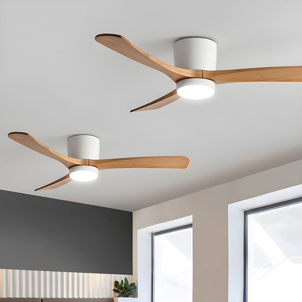 Modern Ceiling Fan with Wooden Lighting