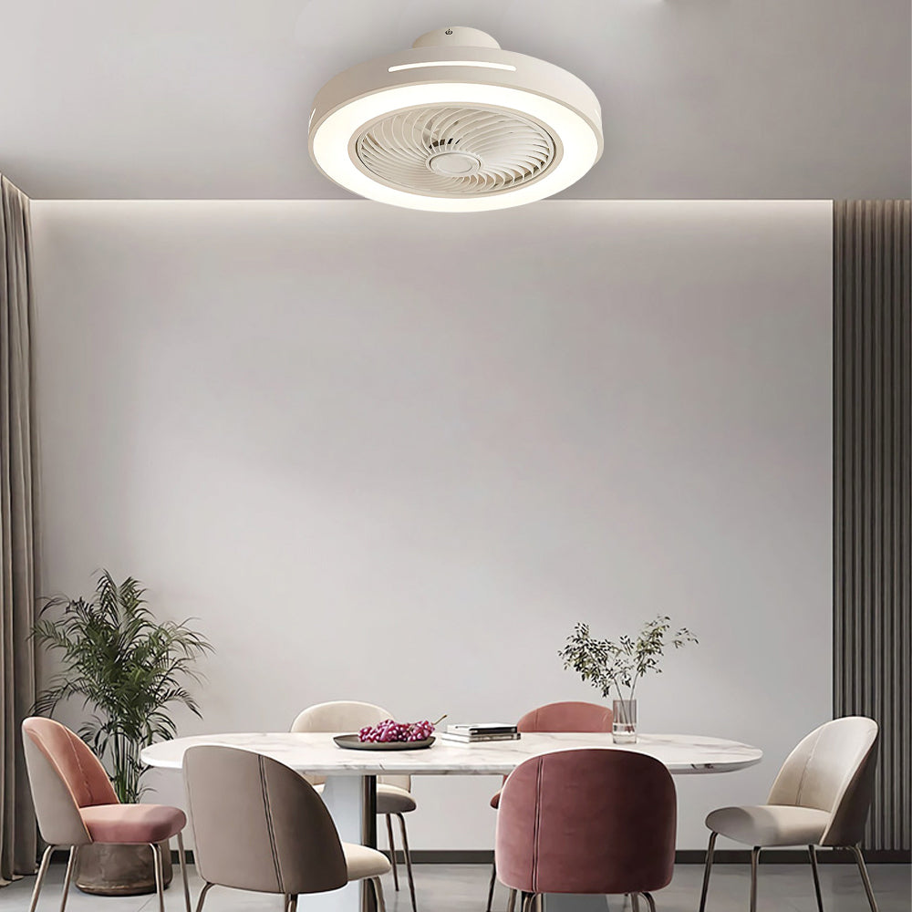 Moderner Deckenventilator mit runder Leuchte und Umkehrfunktion