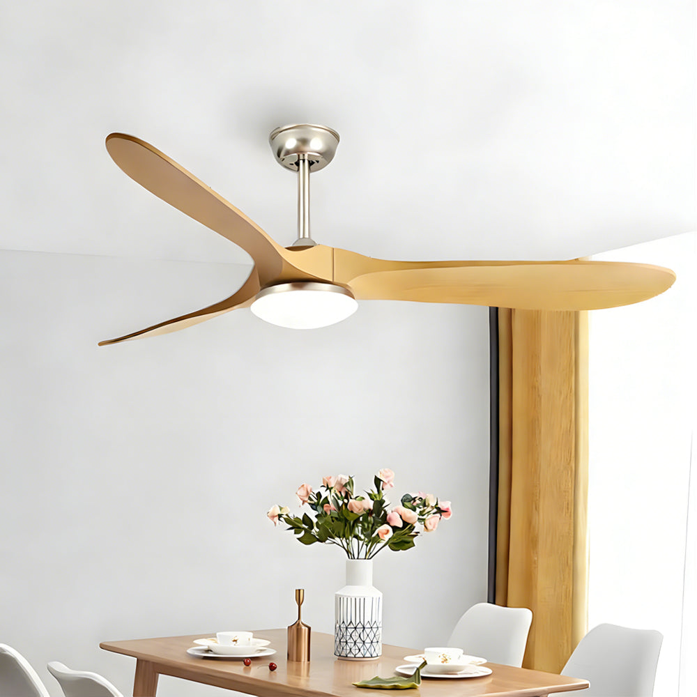 Ventilador de Techo LED de Madera Estilo Retro Minimalista Americana