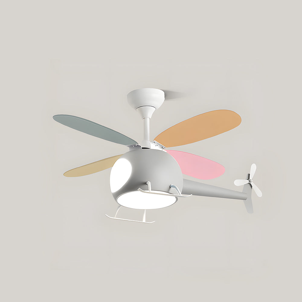 Deckenventilator aus Metall mit kreativem Flugzeugdesign im Cartoon-Stil