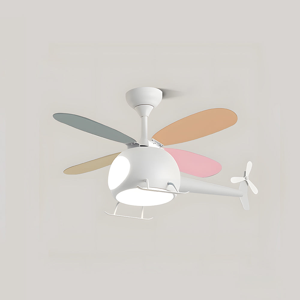 Deckenventilator aus Metall mit kreativem Flugzeugdesign im Cartoon-Stil