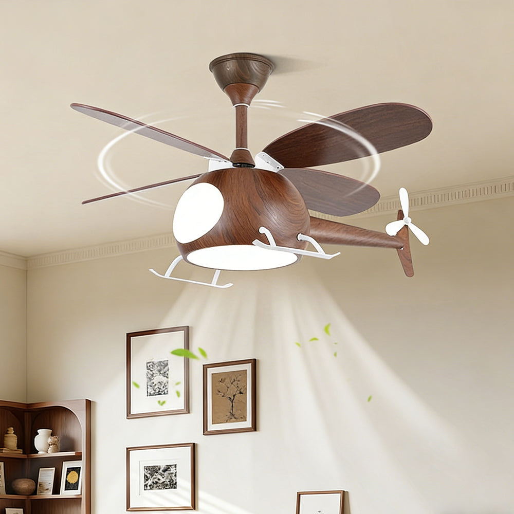 Deckenventilator aus Metall mit kreativem Flugzeugdesign im Cartoon-Stil