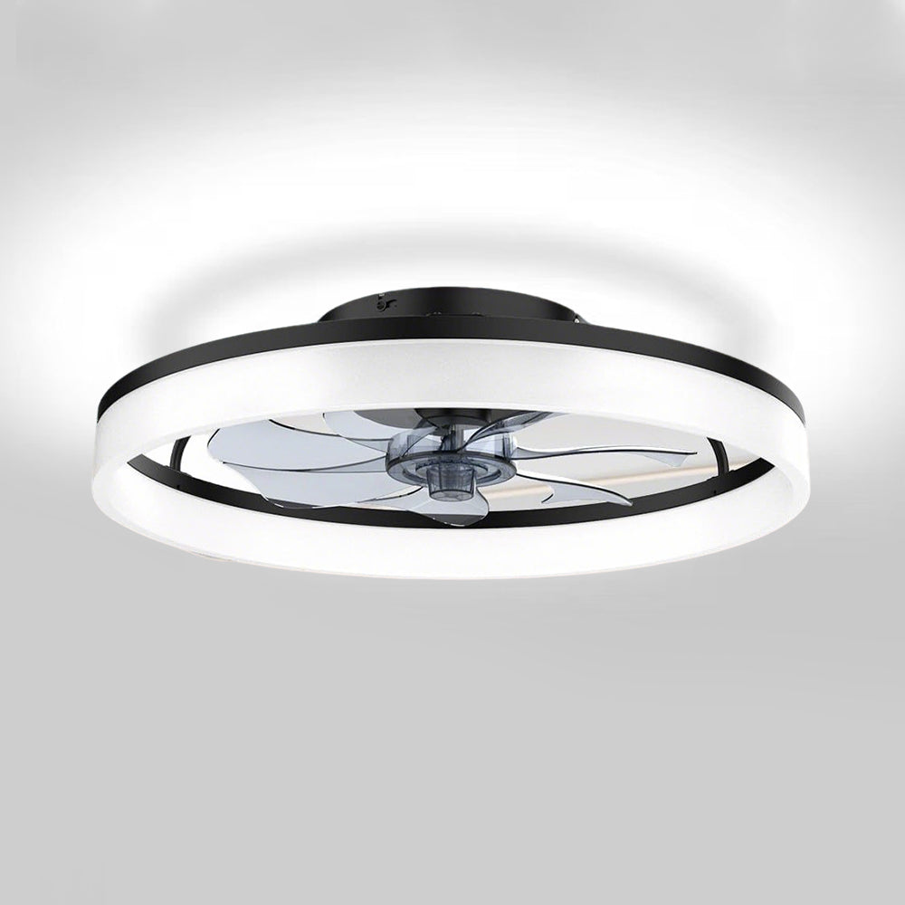 Ventilatore da Soffitto LED Minimalista a Basso Profilo con Illuminazione Moderna
