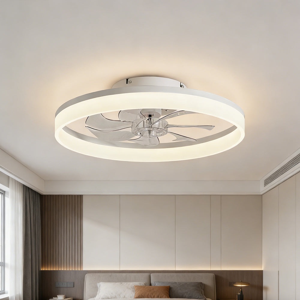 Ventilatore da Soffitto LED Minimalista a Basso Profilo con Illuminazione Moderna
