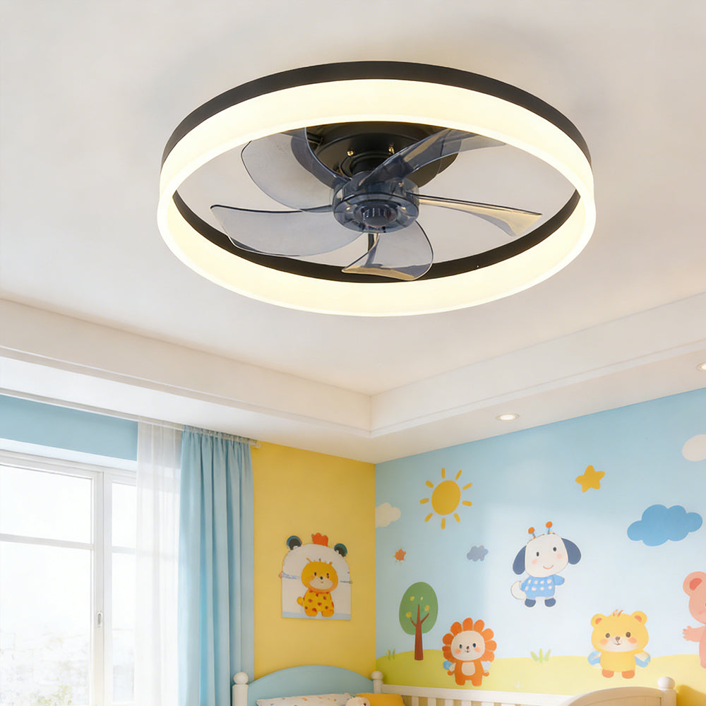 Ventilatore da Soffitto LED Minimalista a Basso Profilo con Illuminazione Moderna