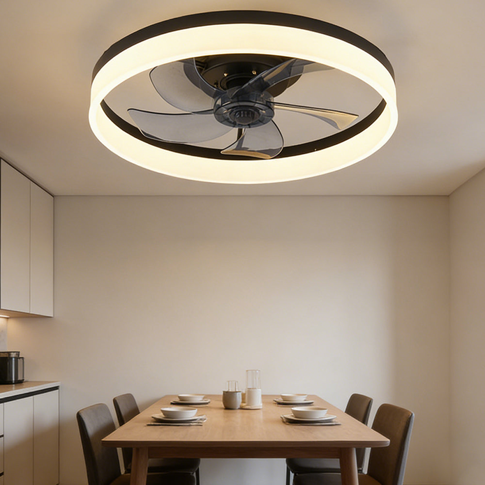 Ventilatore da Soffitto LED Minimalista a Basso Profilo con Illuminazione Moderna