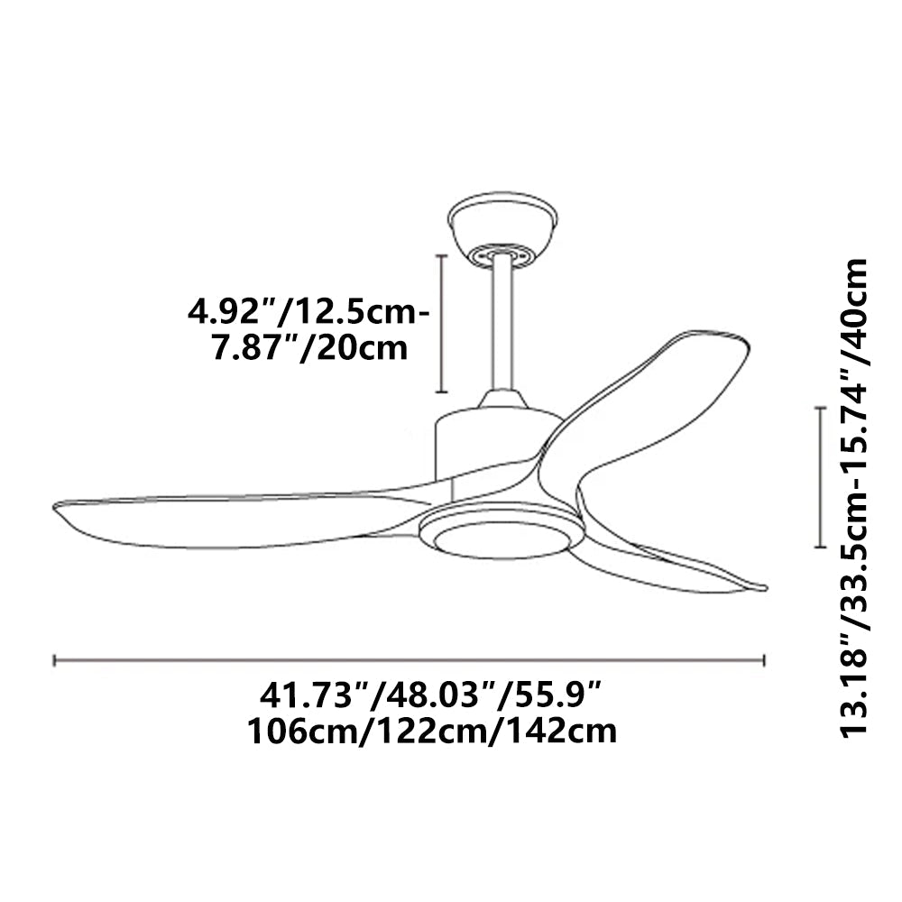 Minimalist Wooden Ceiling Fan American Style