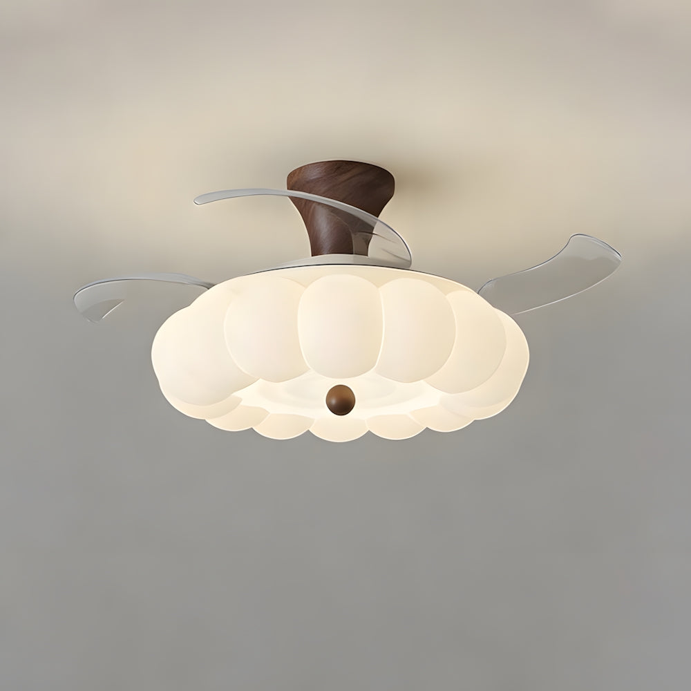 Ventilador de Techo LED con Diseño Moderno y Contorno de Pétalo