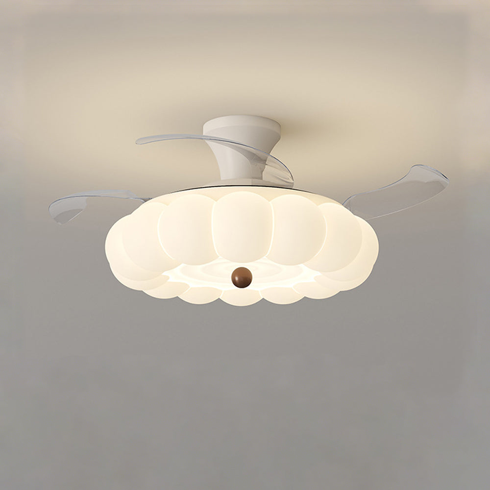 Ventilador de Techo LED con Diseño Moderno y Contorno de Pétalo