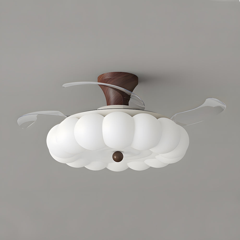 Ventilador de Techo LED con Diseño Moderno y Contorno de Pétalo