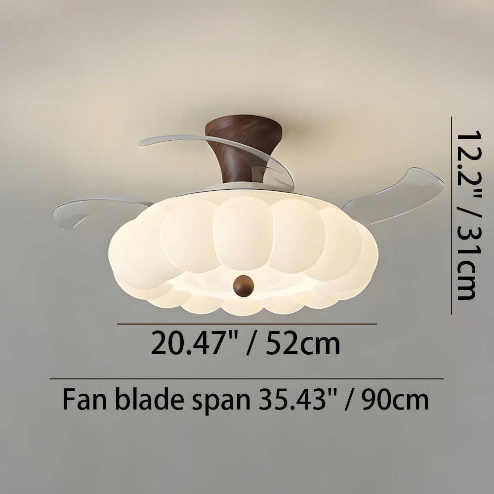 LED Ceiling Fan with Modern Design and Petal Outline