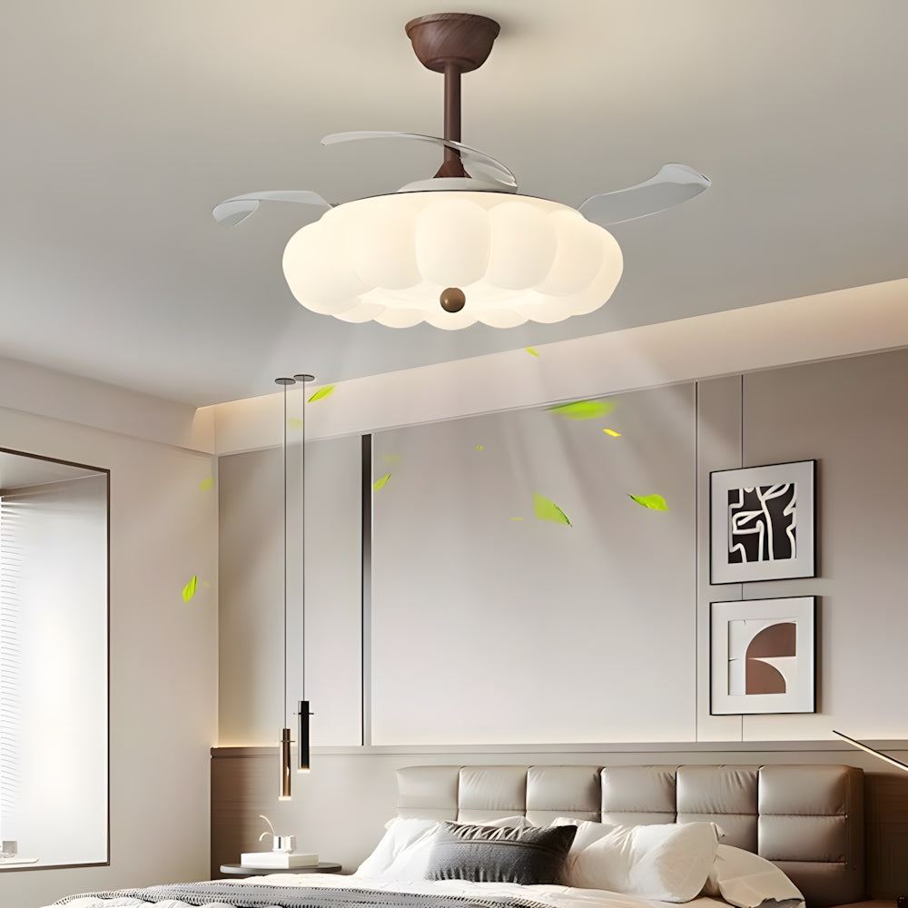 LED Ceiling Fan with Modern Design and Petal Outline