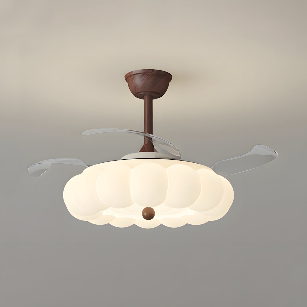 Ventilador de Techo LED con Diseño Moderno y Contorno de Pétalo