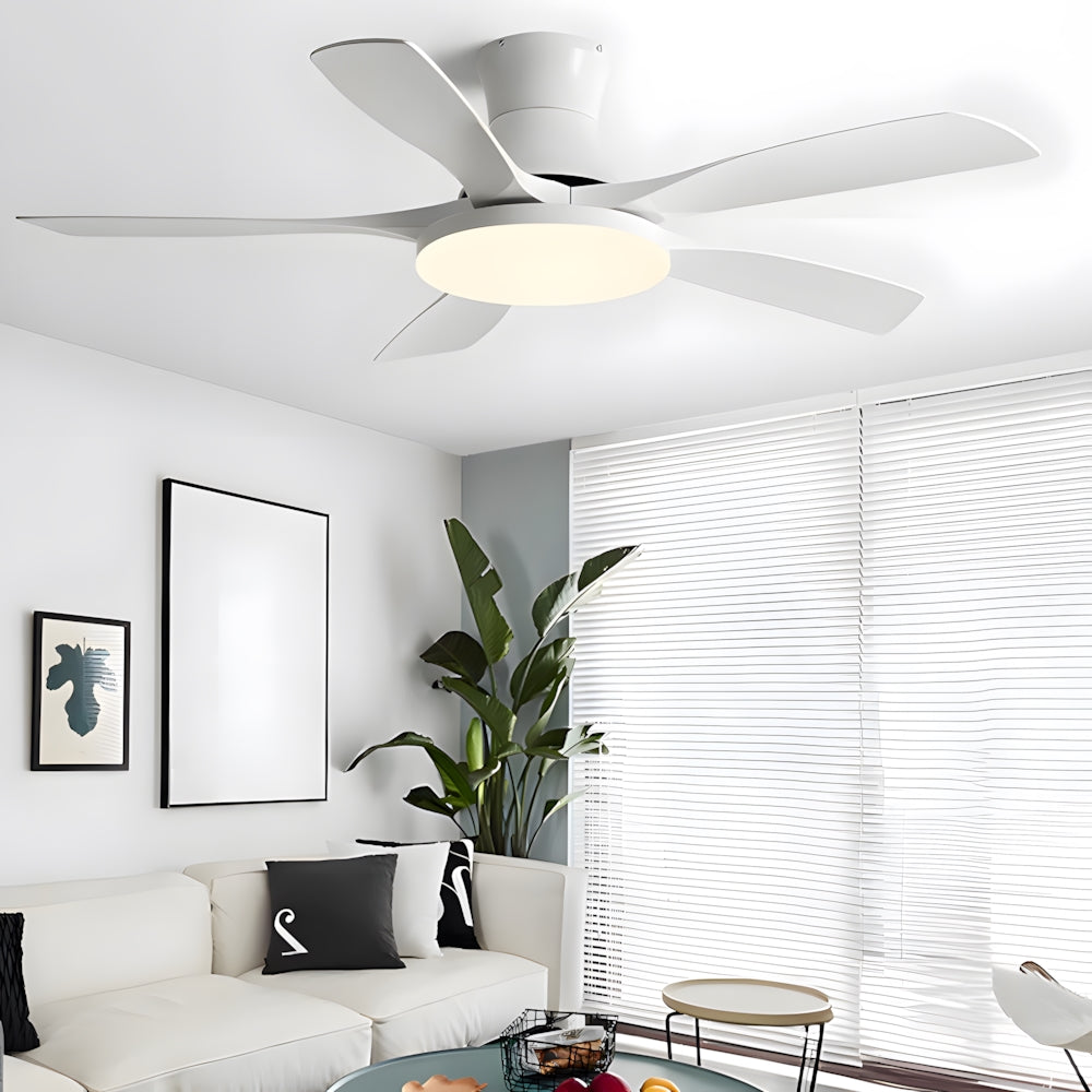 Low-Profile Modern Ceiling Fan with Acrylic LED Light