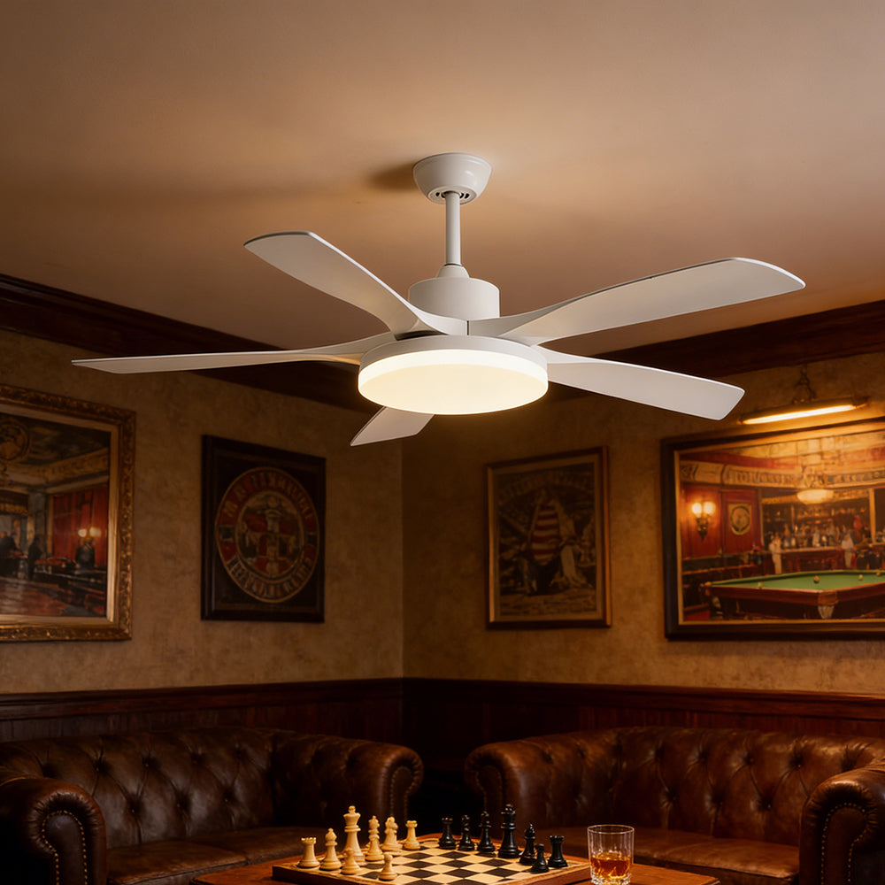 Low-Profile Modern Ceiling Fan with Acrylic LED Light