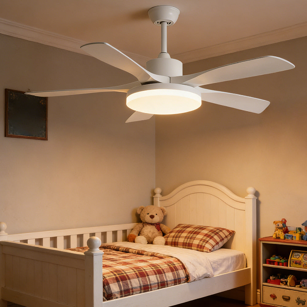Low-Profile Modern Ceiling Fan with Acrylic LED Light