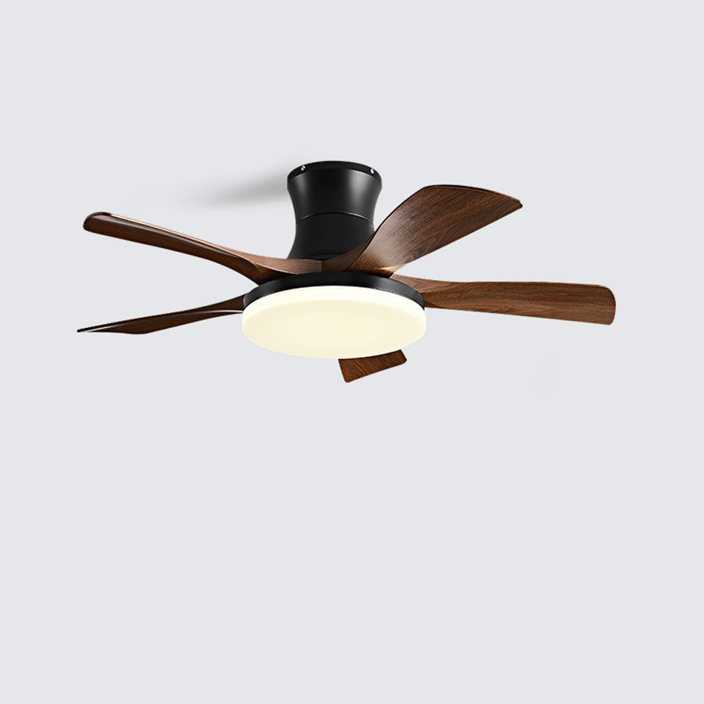 Ventilador de Techo Moderno de Bajo Perfil con Luz LED de Acrílico