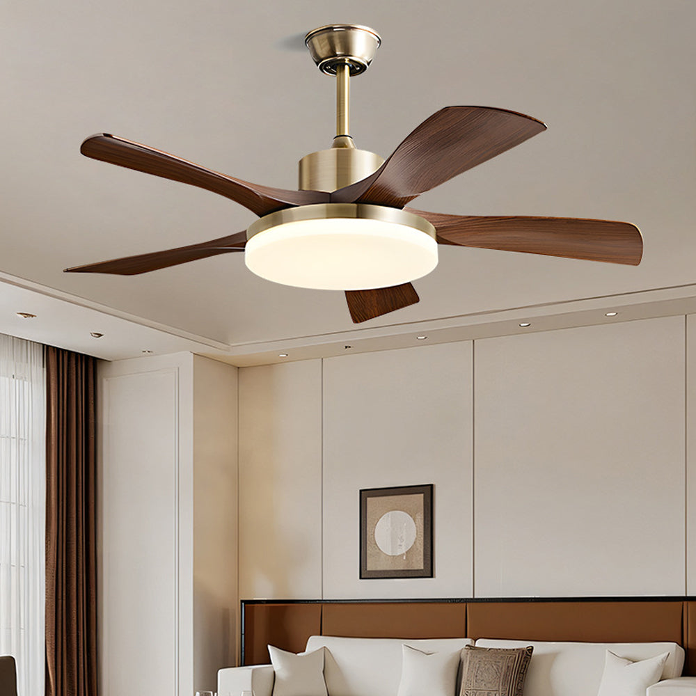 Ventilador de Techo Moderno de Bajo Perfil con Luz LED de Acrílico