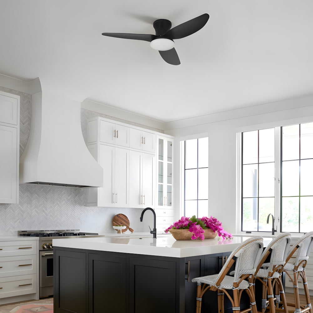 Ventilador de Techo Moderno Minimalista de Acrílico con Iluminación LED