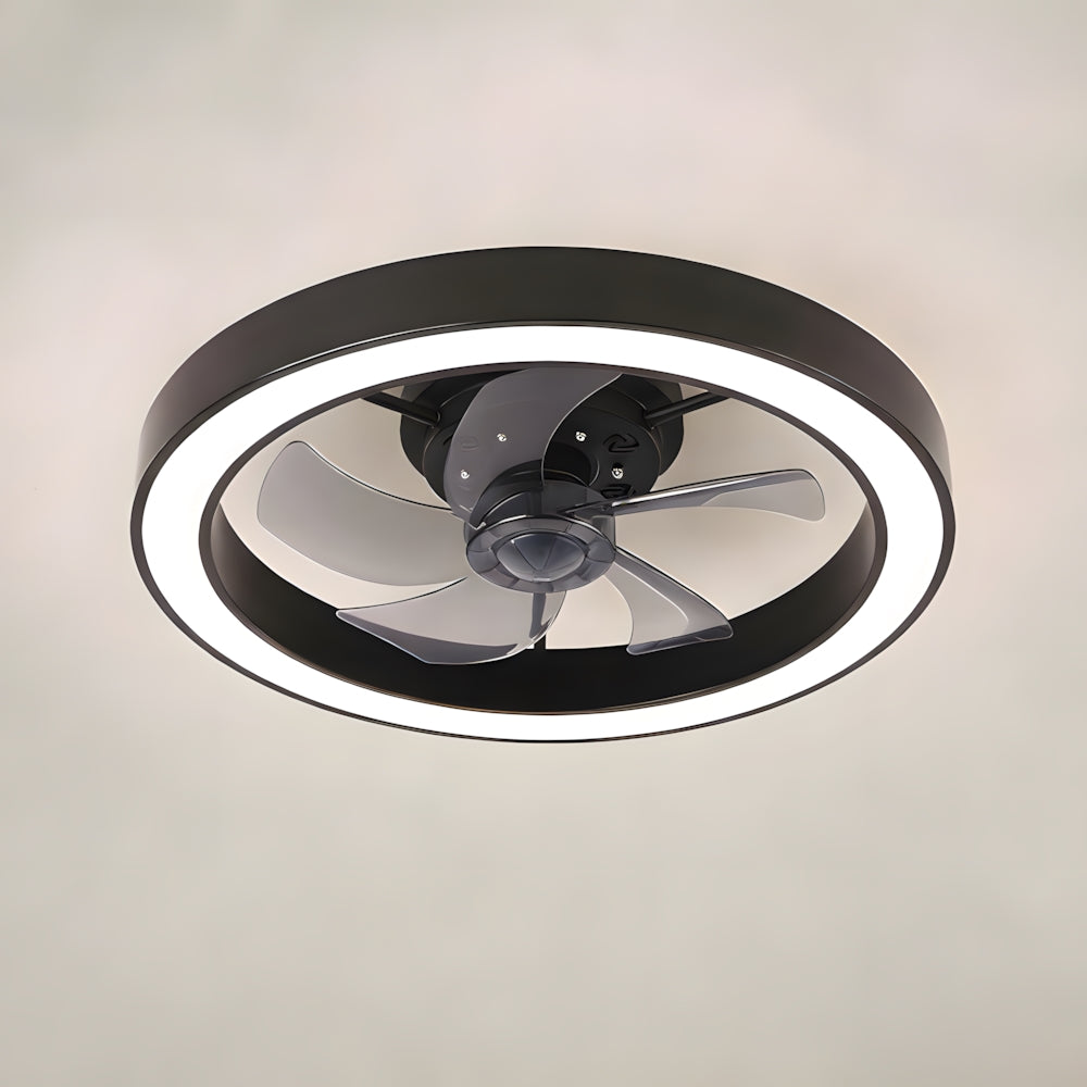 Moderner minimalistischer runder Deckenventilator mit LED-Beleuchtung