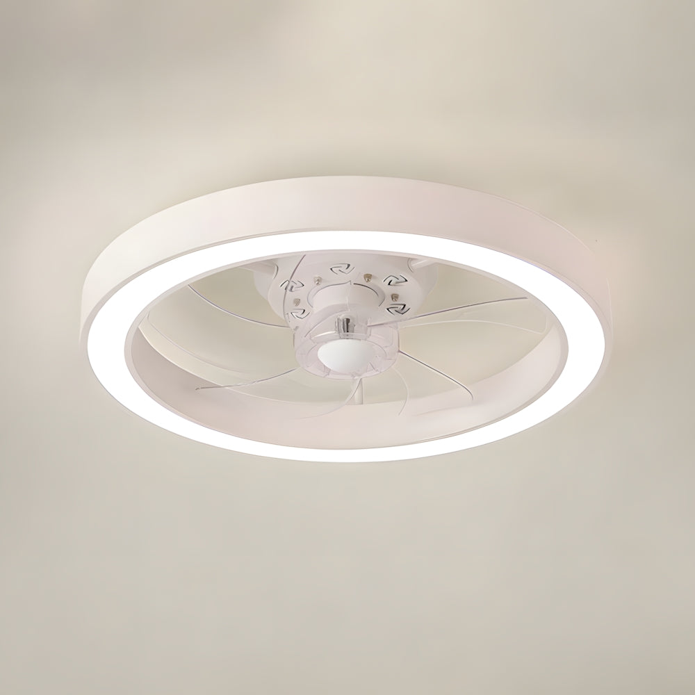 Moderner minimalistischer runder Deckenventilator mit LED-Beleuchtung