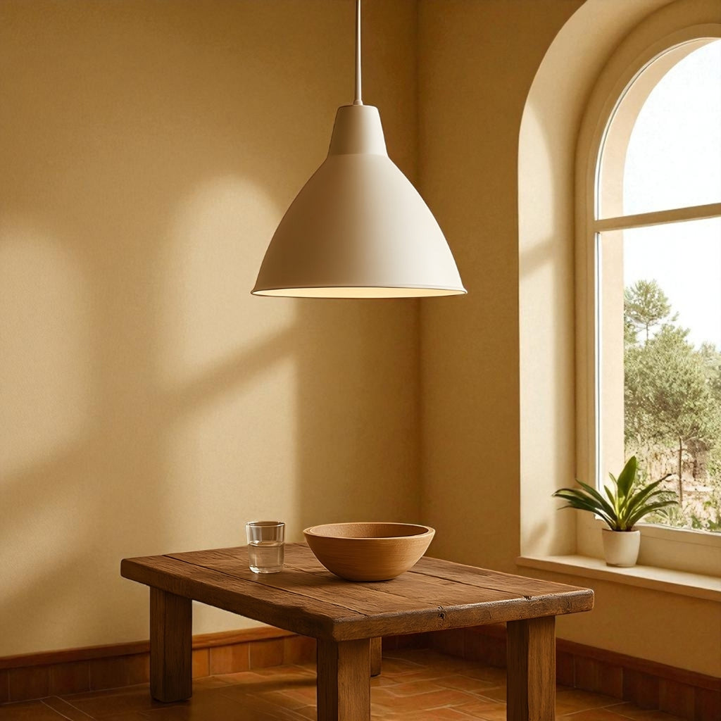 Lámpara Colgante Retro de Metal Redonda en Color Cobre