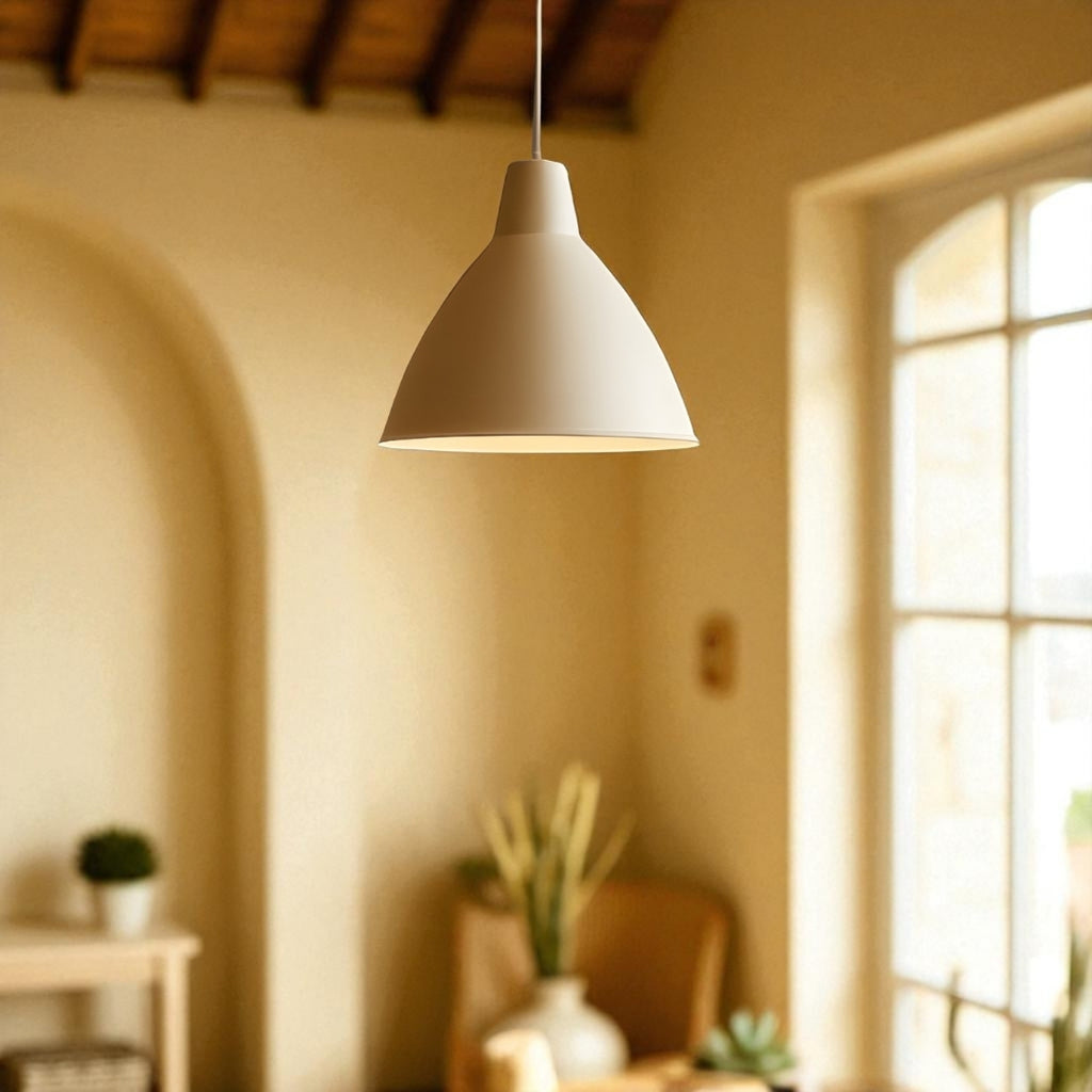 Lámpara Colgante Retro de Metal Redonda en Color Cobre