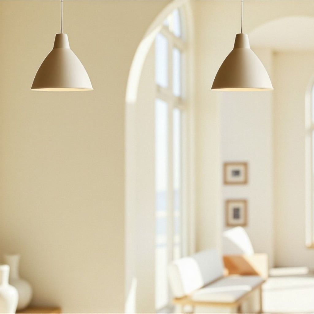 Lámpara Colgante Retro de Metal Redonda en Color Cobre