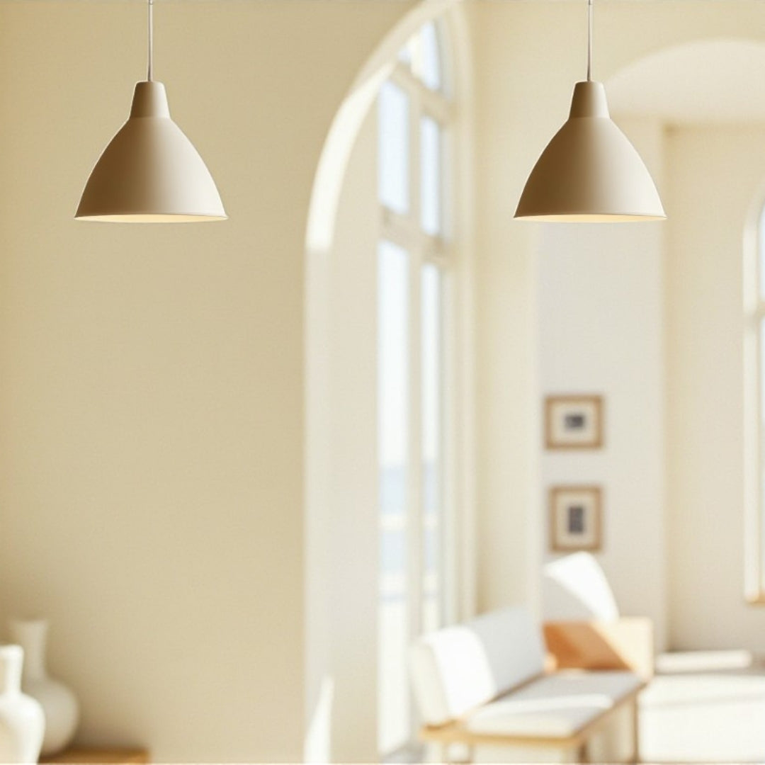 Lámpara Colgante Retro de Metal Redonda en Color Cobre