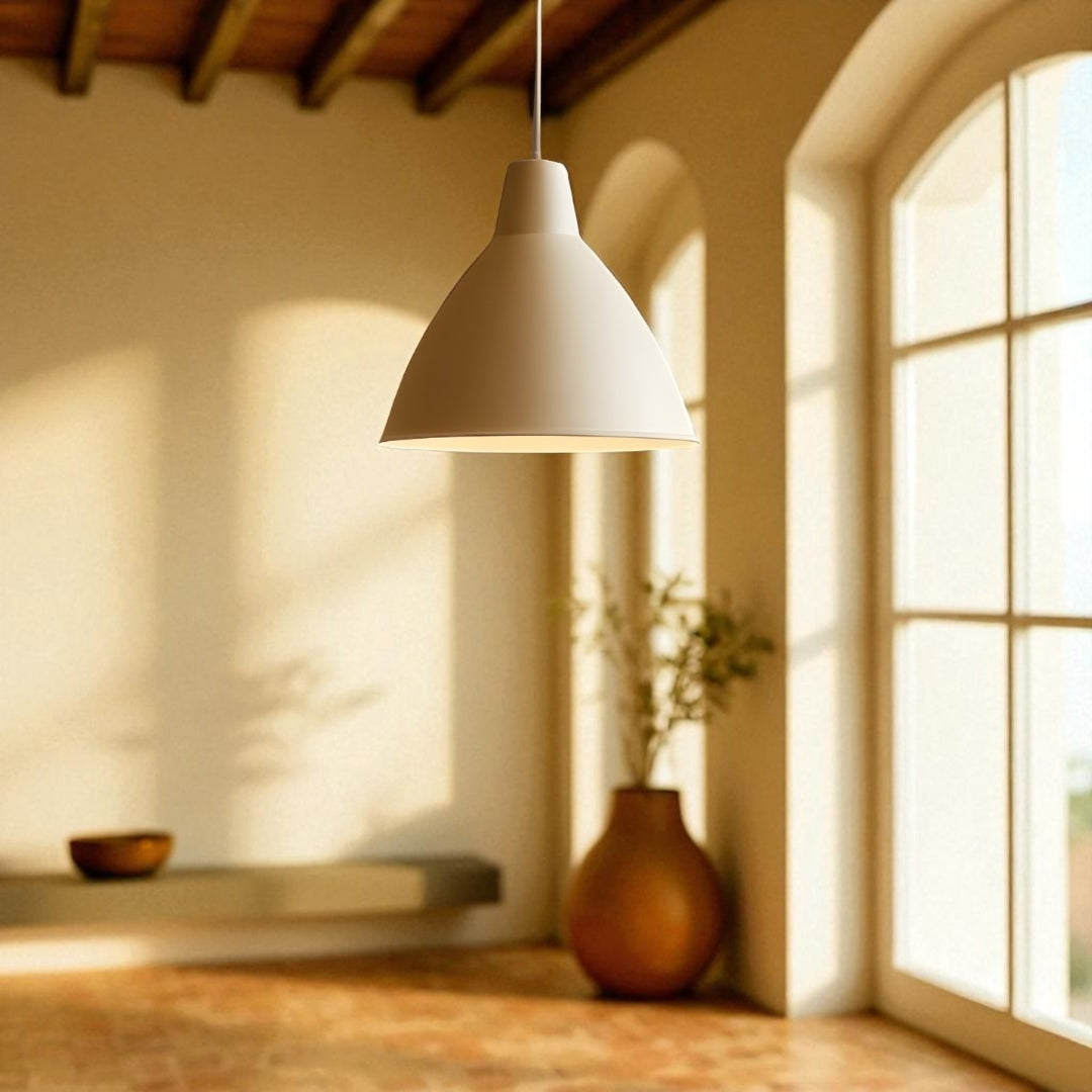 Lámpara Colgante Retro de Metal Redonda en Color Cobre