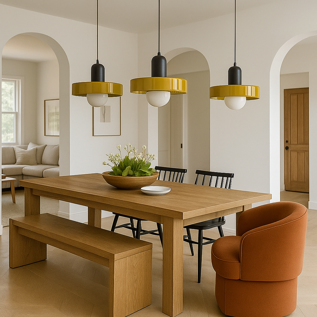 Lampada da Soffitto Sospesa con Tre Paralumi in Vetro | Portalampada G9