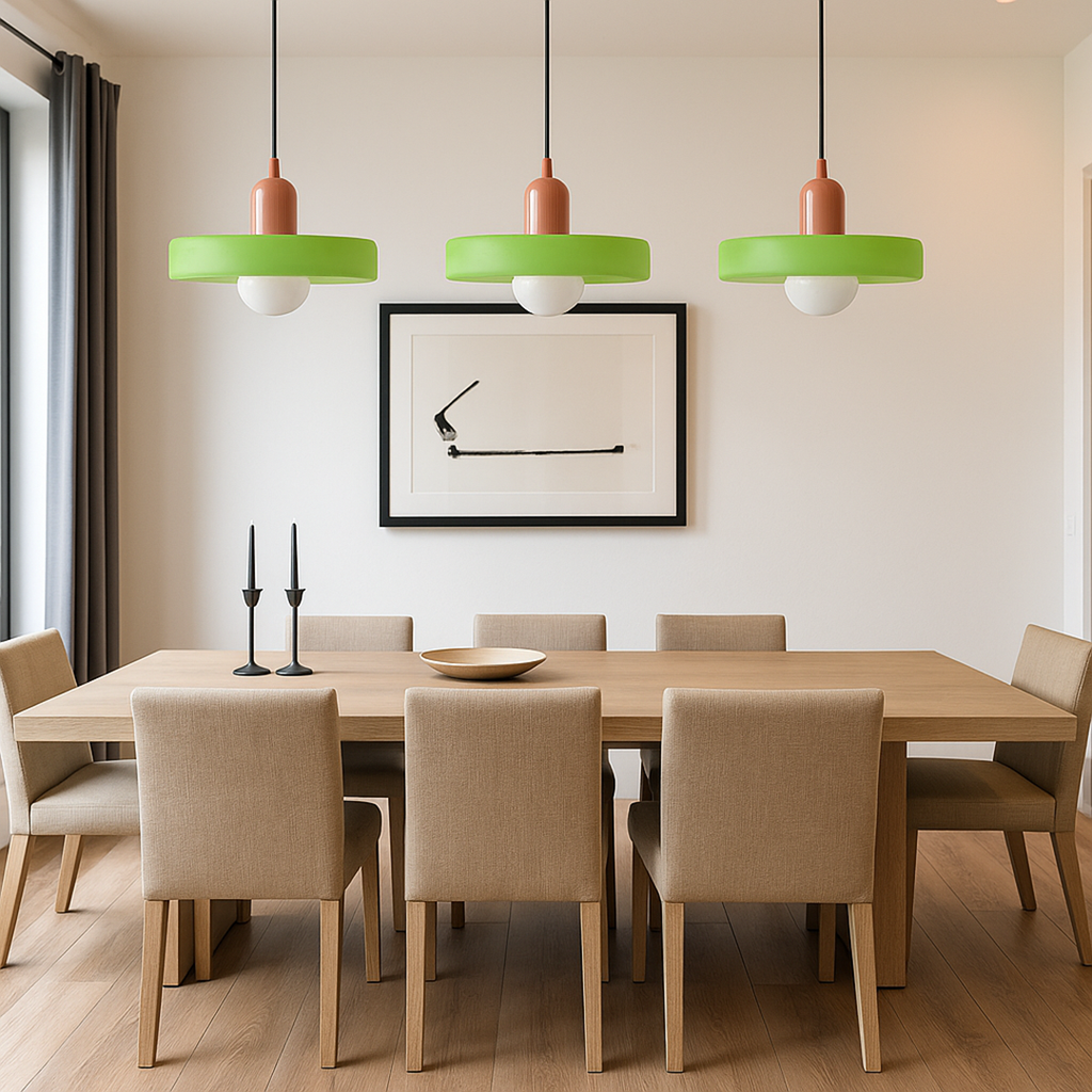 Lampada da Soffitto Sospesa con Tre Paralumi in Vetro | Portalampada G9