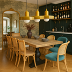 Lampada da Soffitto Sospesa con Tre Paralumi in Vetro | Portalampada G9