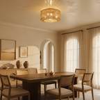 Lámpara De Techo Boho De Ratán | Casquillo E27