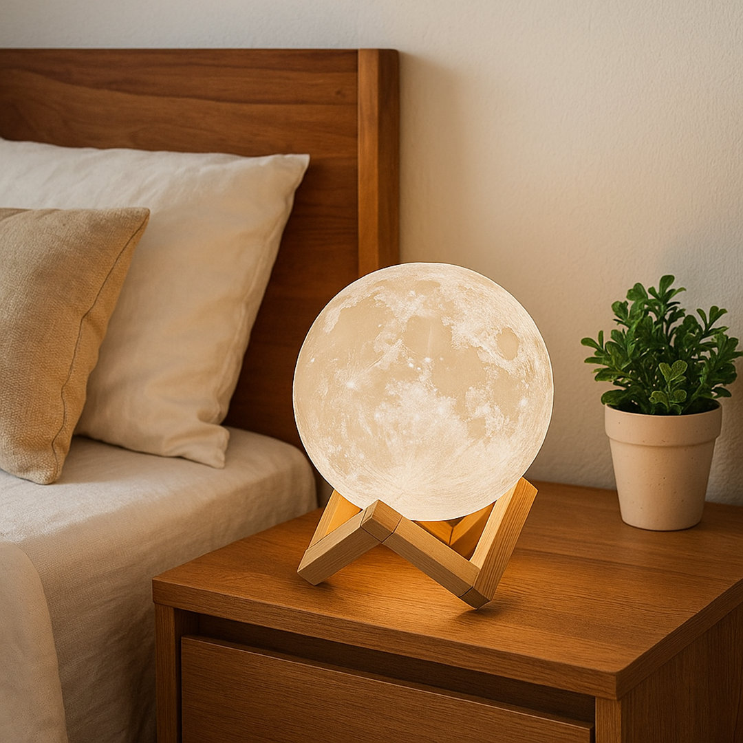 Lámpara Lunar Recargable | Control Táctil
