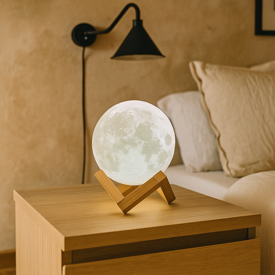 Lámpara Lunar Recargable | Control Táctil