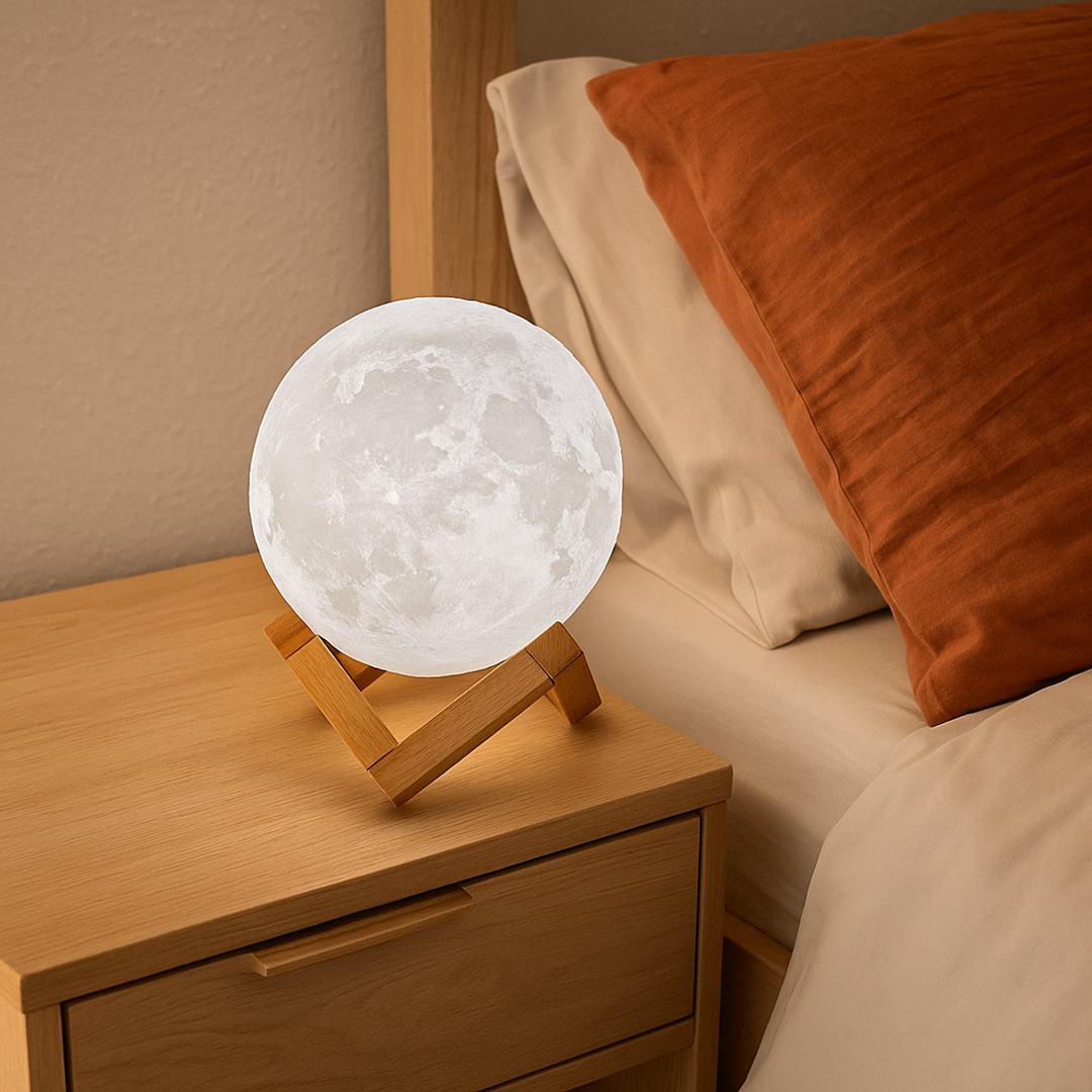 Lámpara Lunar Recargable | Control Táctil