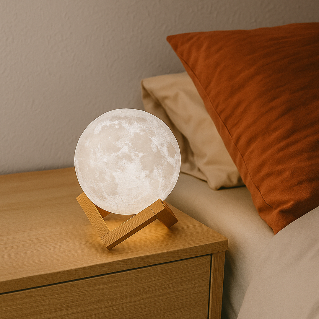 Lámpara Lunar Recargable | Control Táctil