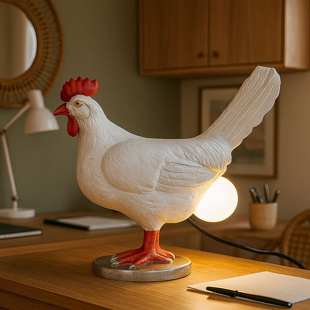 Lámpara de Mesa con Forma de Pollo | Luz Decorativa