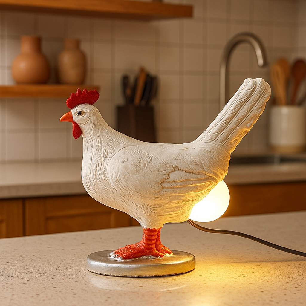 Lámpara de Mesa con Forma de Pollo | Luz Decorativa