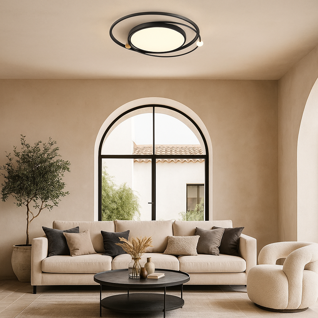 Nordische LED-Deckenleuchte | Rundes Fenster