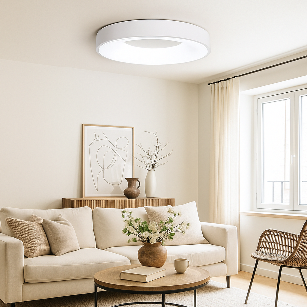 Lámpara de Techo Redonda | Iluminación Suave para Hogar